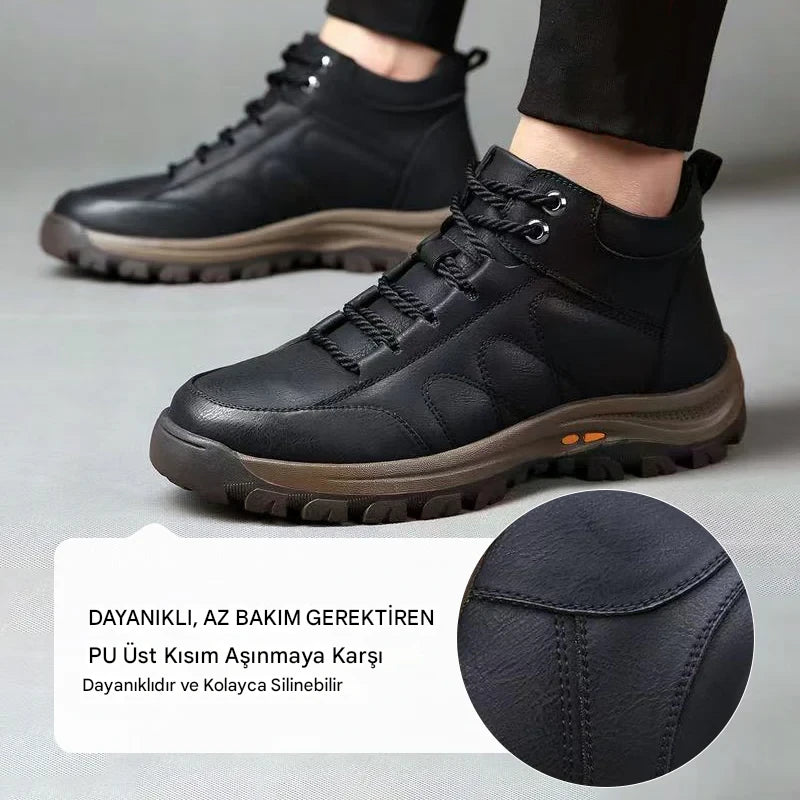 Erkekler için her hava koşuluna uygun deri ortopedik ayakkabılar